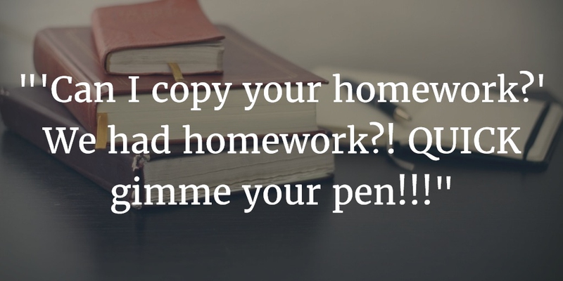 funny quotes about school homework
