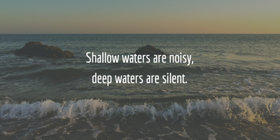 In deep water meaning